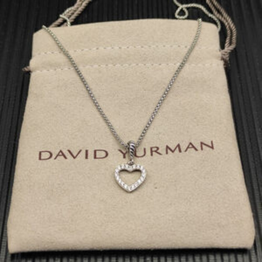 David Yurman Openwork Heart-Shaped Diamond Necklace